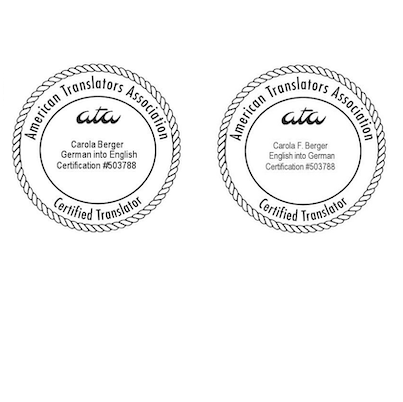 ATA-certification for translation from German into English and from English into German