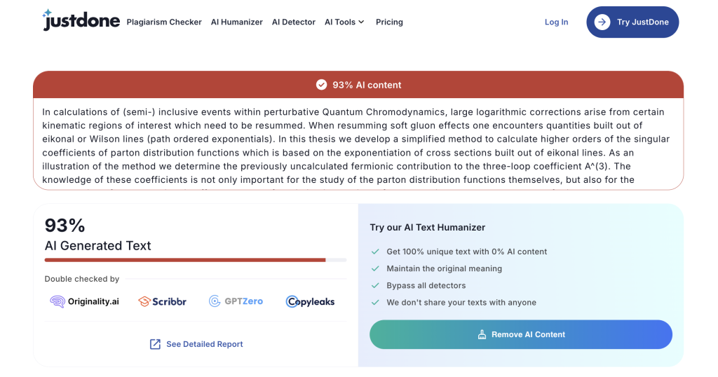 Justdone AI detector