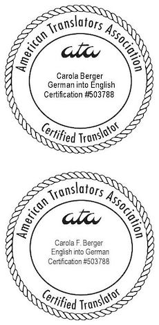 Certified by the American Translators Association